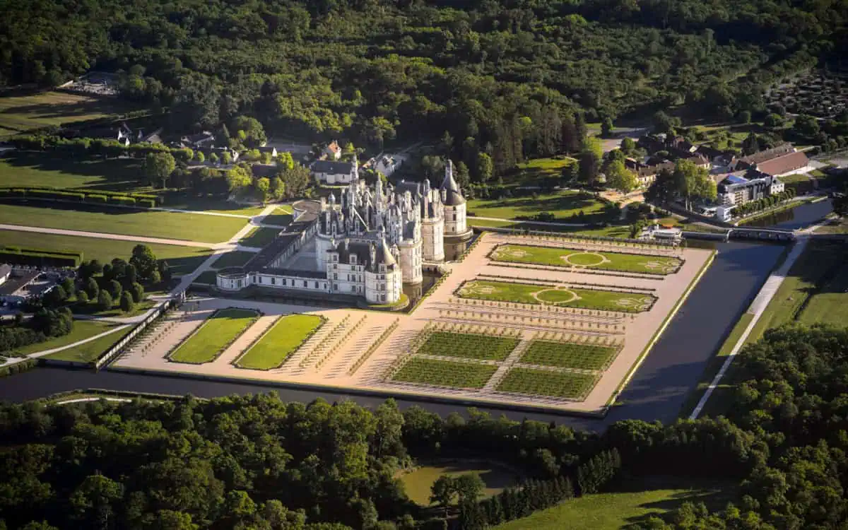 Vue aérienne du château de Chambord